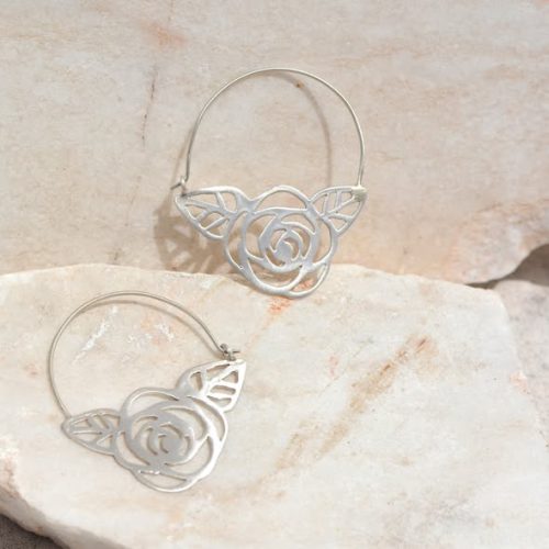 Σκουλαρίκια κρίκοι - λουλούδια