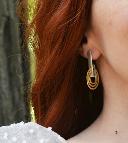 Σκουλαρίκια καρφωτά από την συλλογή bauhaus.